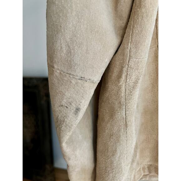 St. John’s Bay Women’s Vintage Tan Suede Leather Jacket, 90s Leather Coat, Sz XL - Picture 8 of 9